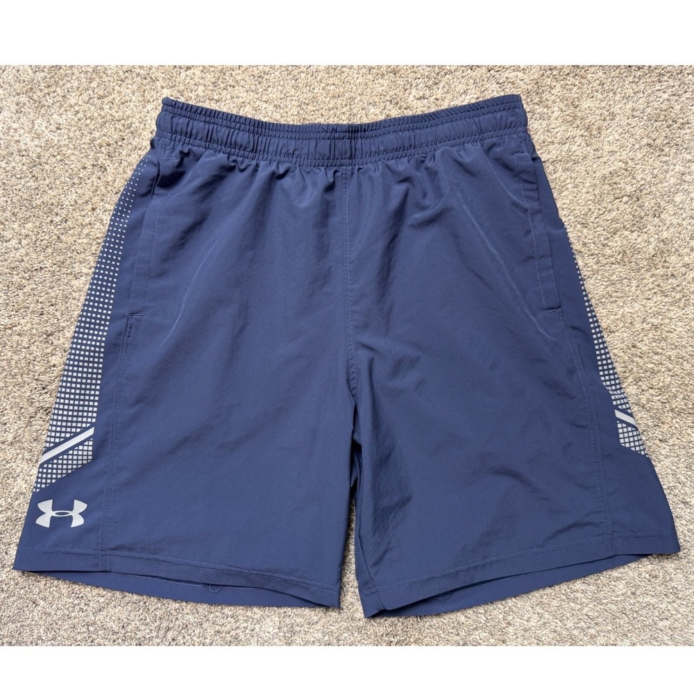 Under Armour Mens HeatGear Loose Fit Athletic Shorts Navy Blue Large